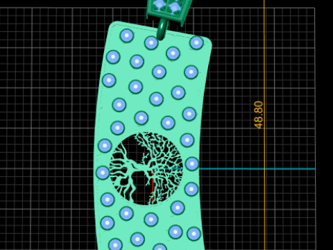 Ciondolo con barra di diamanti Albero della vita Modello di stampa 3D