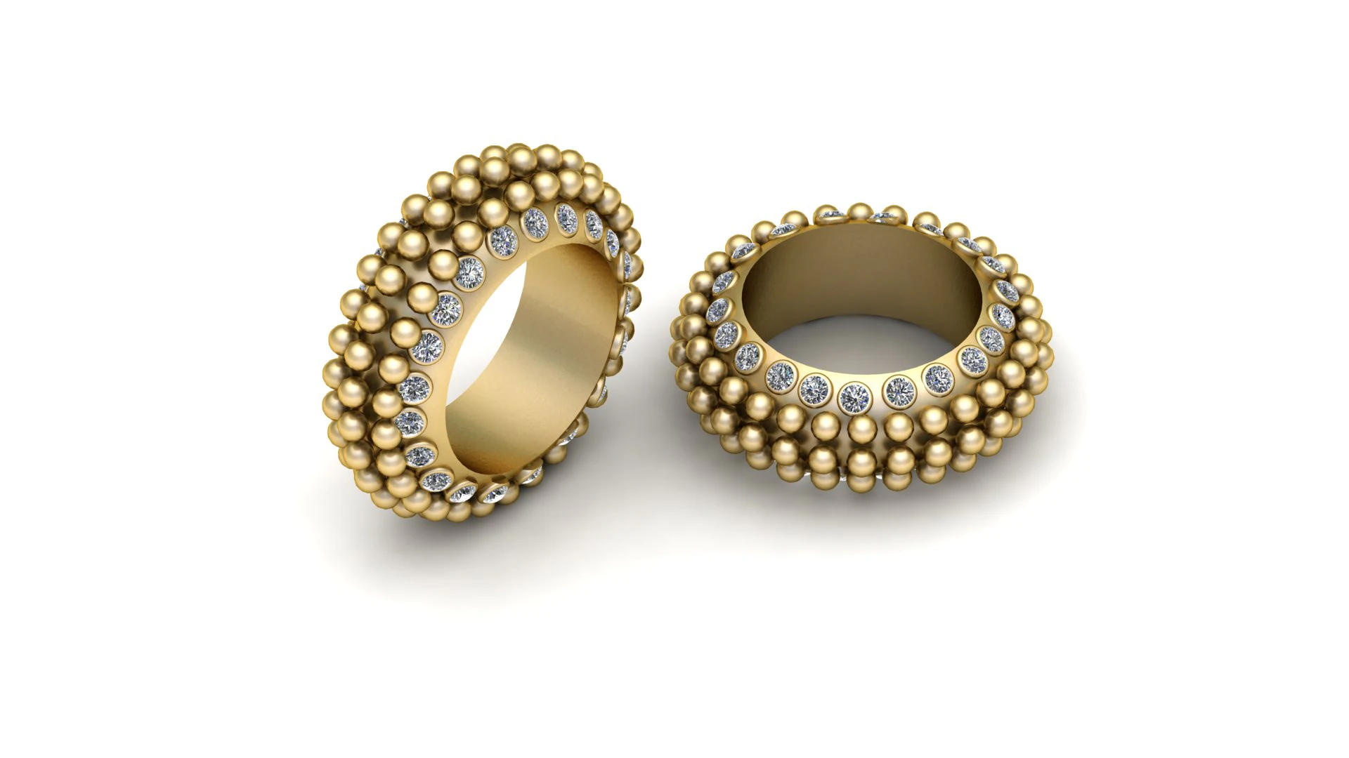 Diamond Beaded Eternity Ring 3D Print Model .c4d .max .obj .3ds .fbx .stl .blend