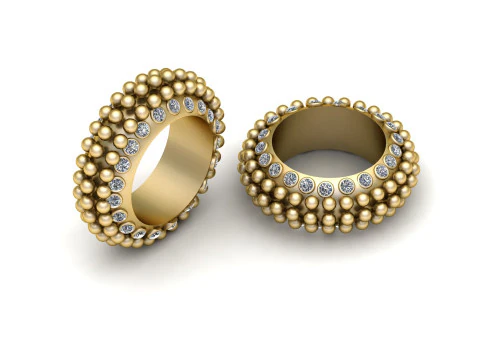 Diamond Beaded Eternity Ring 3D Print Model