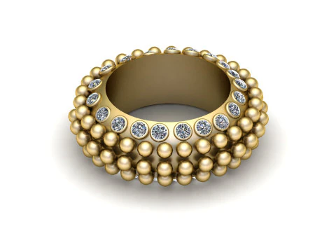 Diamond Beaded Eternity Ring 3D Print Model