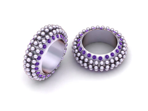 Diamond Beaded Eternity Ring 3D Print Model