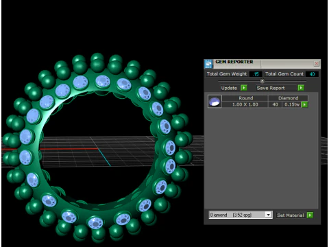 Diamond Beaded Eternity Ring 3D Print Model