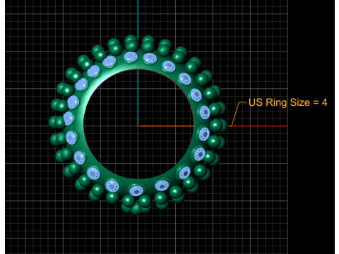 Diamond Beaded Eternity Ring 3D Print Model