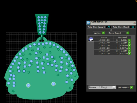 Celestial Anime Girl Diamond Pendant 3D Print Model
