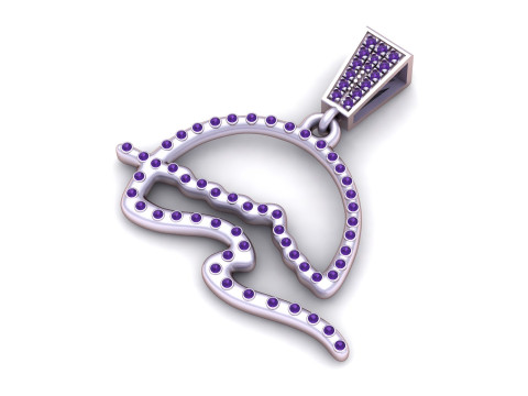 钻石文字首字母吊坠 3D 打印模型