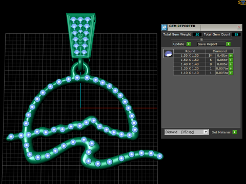 钻石文字首字母吊坠 3D 打印模型