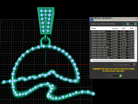 钻石文字首字母吊坠 3D 打印模型
