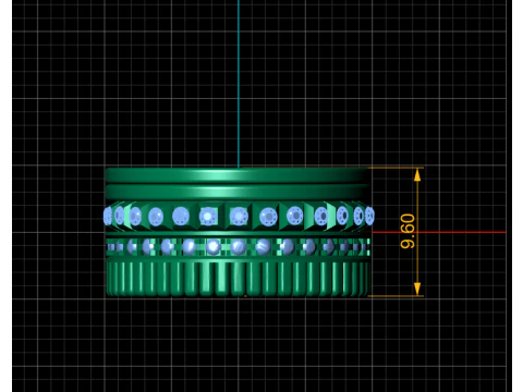 Cincin Pernyataan Berusuk Berlian Model Cetak 3D