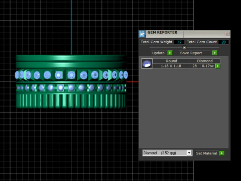 Cincin Pernyataan Berusuk Berlian Model Cetak 3D
