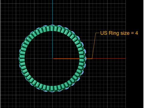 Cincin Pernyataan Berusuk Berlian Model Cetak 3D