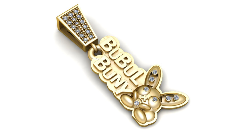 Pendentif nom personnalis&eacute; BUBUL BUNNY Modèles 3D en vedette .c4d .max .obj .3ds .fbx .stl .blend 