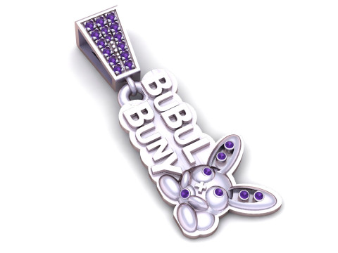 Pendentif nom personnalis&eacute; BUBUL BUNNY Modèles 3D en vedette