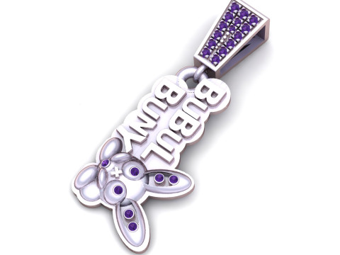 Pendentif nom personnalis&eacute; BUBUL BUNNY Modèles 3D en vedette