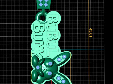 BUBUL BUNNY Custom Name Pendant 3D Print Model