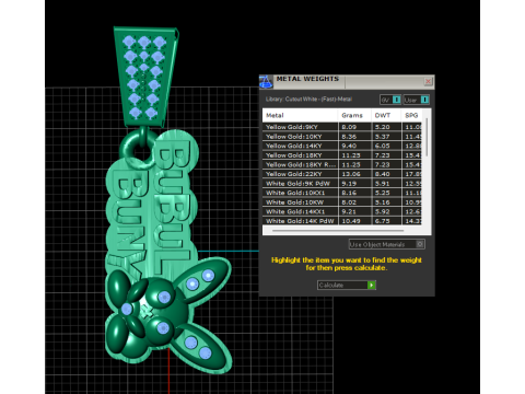 Pendentif nom personnalis&eacute; BUBUL BUNNY Modèles 3D en vedette