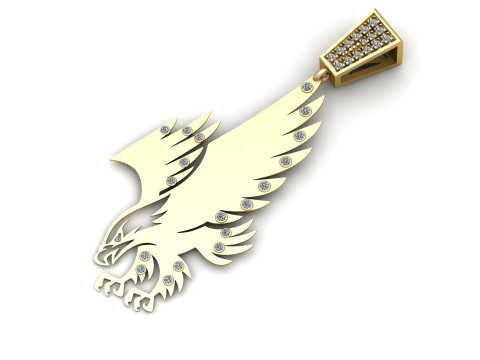 Majestätischer Adler-Diamant-Anhänger 3D Druckmodell