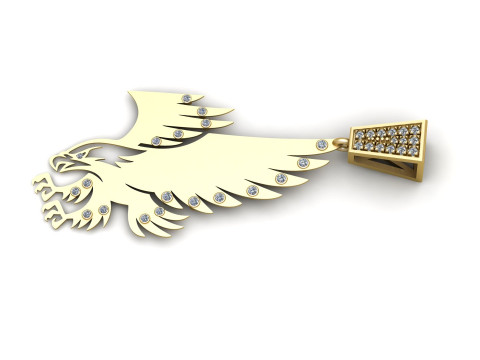 Подвеска Majestic Eagle с бриллиантами 3D Принт Модель