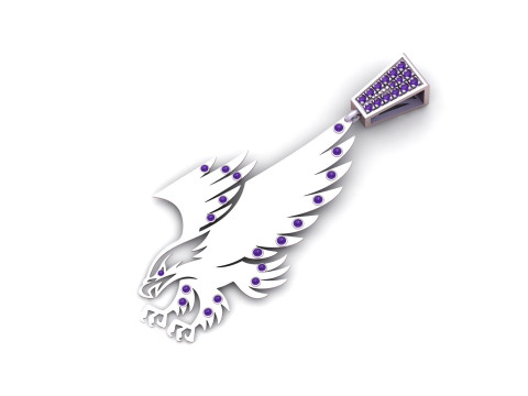 Подвеска Majestic Eagle с бриллиантами 3D Принт Модель