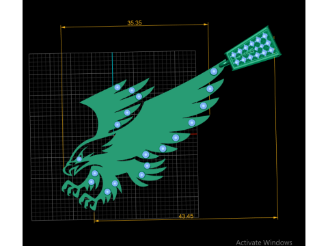 Подвеска Majestic Eagle с бриллиантами 3D Принт Модель
