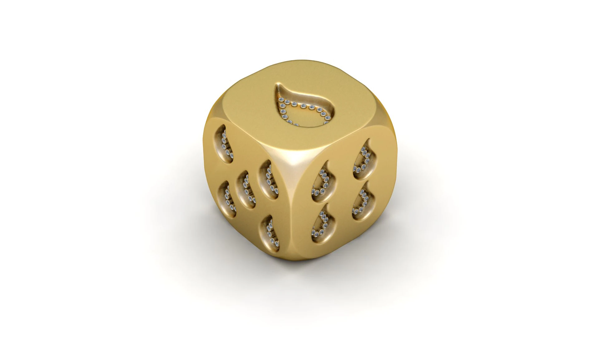 Diamond Flame Dice Charm 3D Print Model .c4d .max .obj .3ds .fbx .stl .blend 