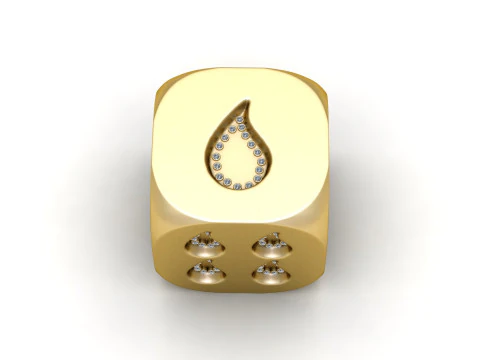 Diamond Flame Dice Charm 3D Print Model