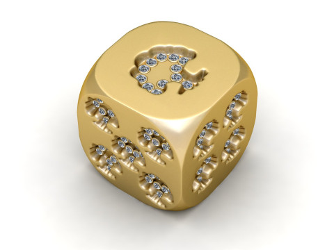 Diamant-Löwen-Würfel-Charm 3D Druckmodell