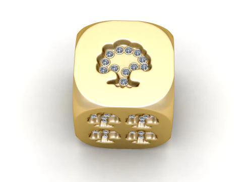 Diamond Lion Dice Charm 3D Print Model
