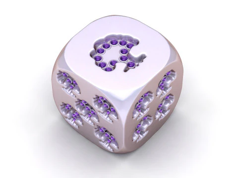 Diamond Lion Dice Charm 3D Print Model