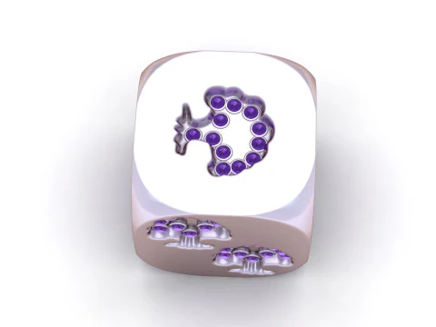 Diamond Lion Dice Charm 3D Print Model