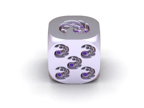 Luxury Diamond Lion Emblem Gold Cube Charm 3D Print Model