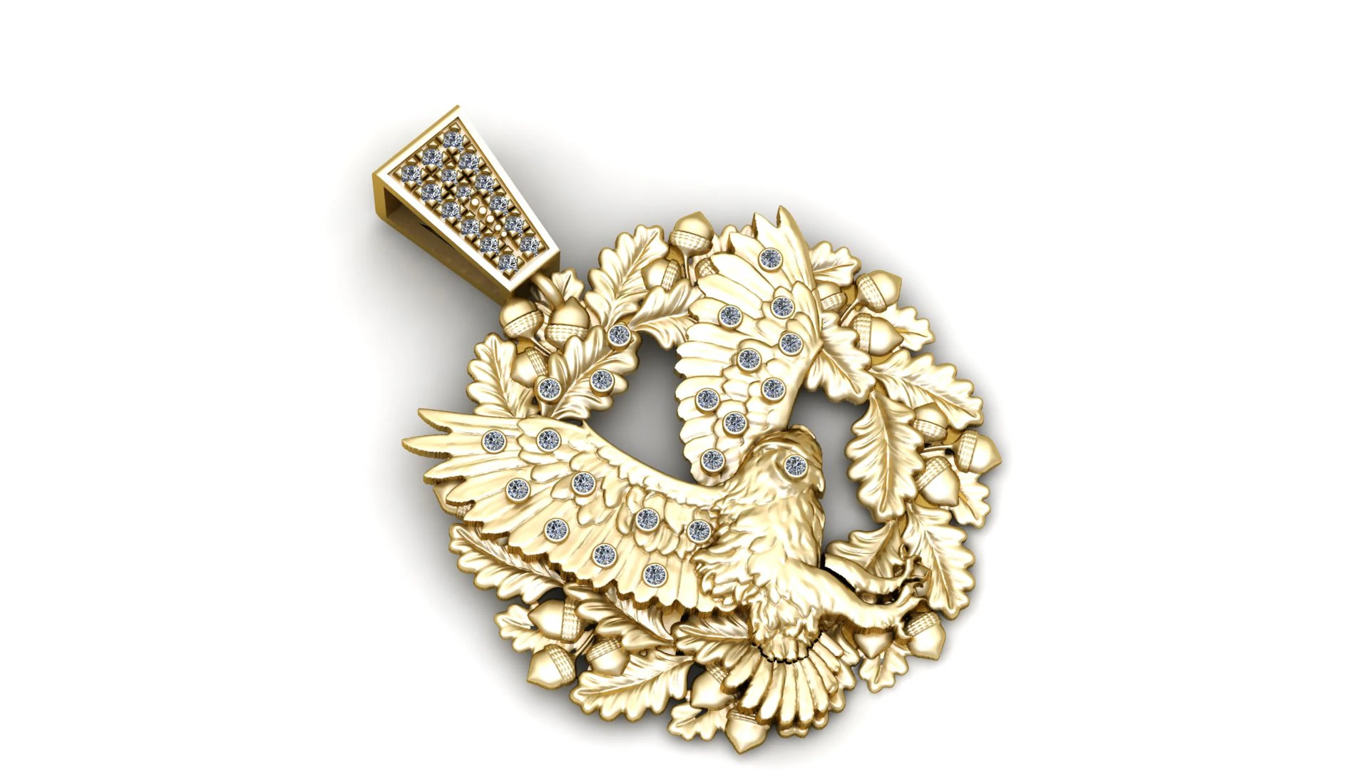 Luxury Diamond Fish Pendant 3D Print Model .c4d .max .obj .3ds .fbx .stl .blend 