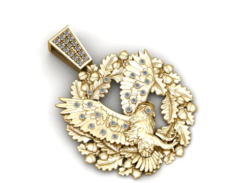 Ciondolo di lusso con pesce diamante Modello di stampa 3D