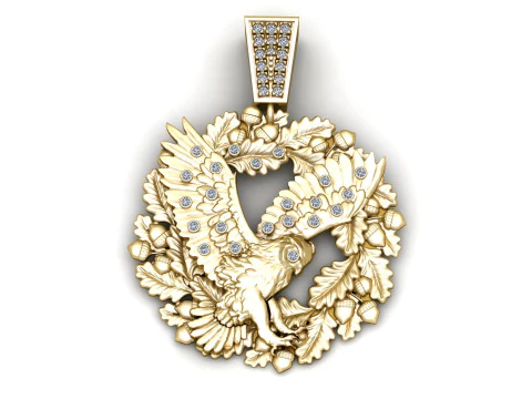 Luxury Diamond Fish Pendant 3D Print Model