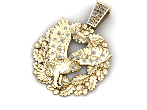 Luxury Diamond Fish Pendant 3D Print Model