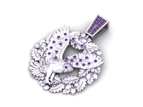 Luxury Diamond Fish Pendant 3D Print Model