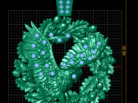 Luxury Diamond Fish Pendant 3D Print Model