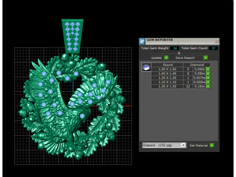 Luxury Diamond Fish Pendant 3D Print Model