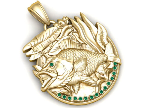 Luxuriöser Kranzanhänger aus Adlereiche mit Diamanten 3D Druckmodell