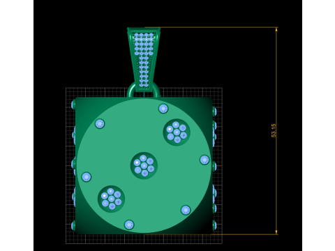 Роскошный кулон в виде кубиков с изумрудом 3D Принт Модель