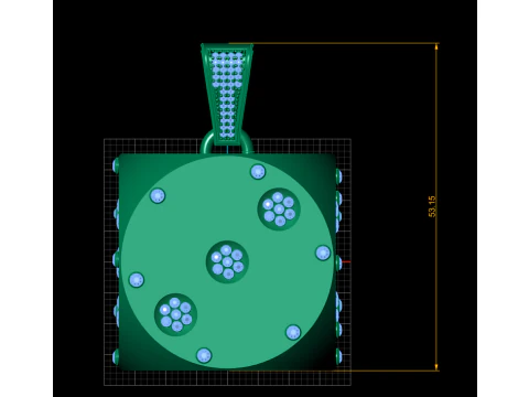 Luxury Emerald Dice Pendant 3D Print Model