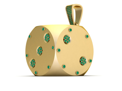 Роскошный кулон в виде кубиков с изумрудом 3D Принт Модель