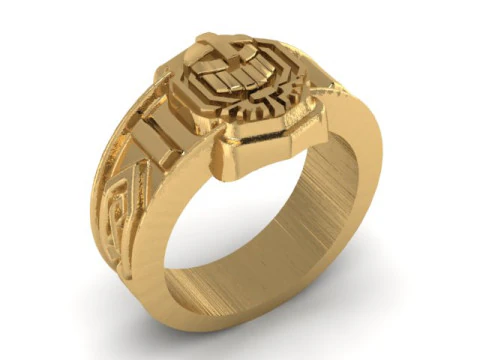 Cincin Stempel Prajurit Spartan Model Cetak 3D