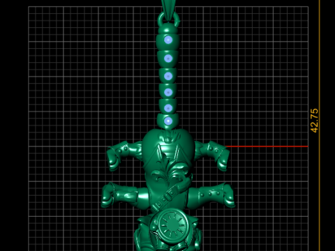 Steampunk-Katze-Schwert-Goldanh&auml;nger 3D Modell