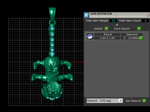 Steampunk-Katze-Schwert-Goldanh&auml;nger 3D Modell