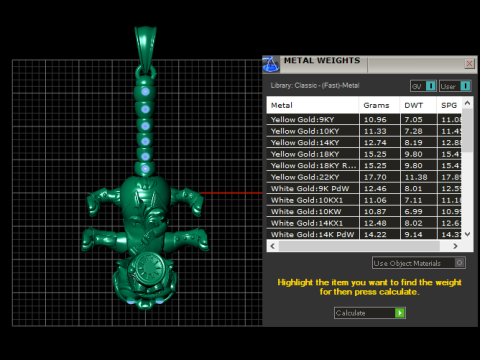 Steampunk-Katze-Schwert-Goldanh&auml;nger 3D Modell