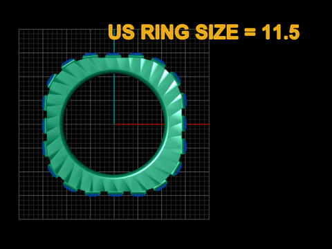 लक्ज़री ज़ेबरा पैटर्न एमराल्ड बैंड रिंग 3D मॉडल