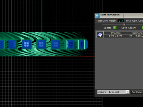 Luxury Zebra Pattern Emerald Band Ring 3D Model