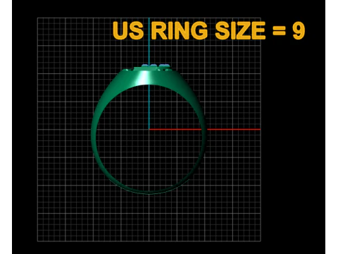Letter P Signet Ring Diamond Initial Gold Statement Ring 3D Model