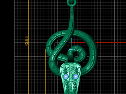 Royal Serpent Emblem Gold Pendant 3D Print Model