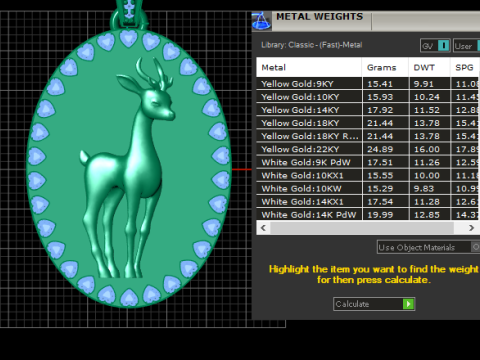 Royal Stag Ruby Halo Gold Pendant 3D Print Model